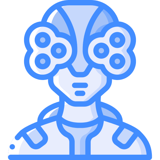 Humanoid cyborg robotics robot icon