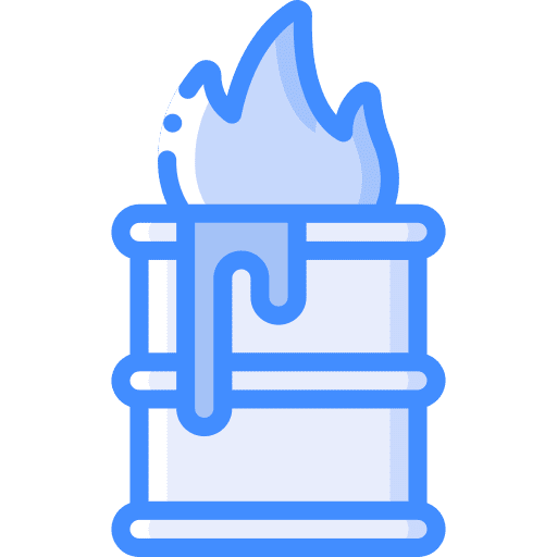 Barrel container warming burning icon