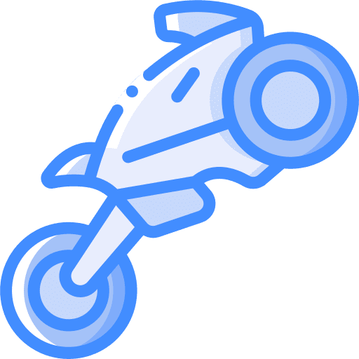 Motorbike flying futuristic bikes icon