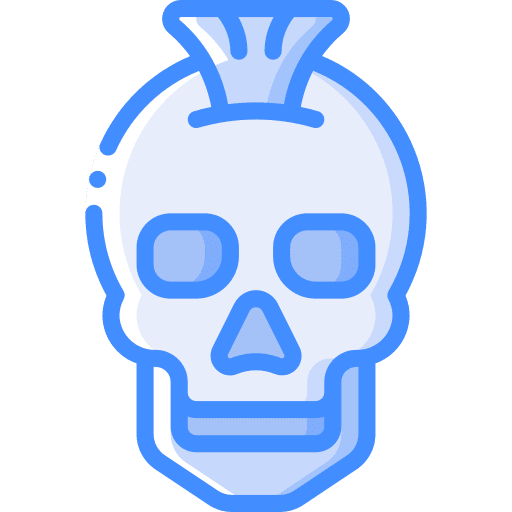 Skull rock halloween skull icon