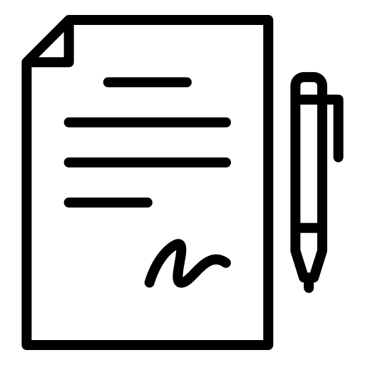 Signature business enroll document icon Signature business enroll document icon