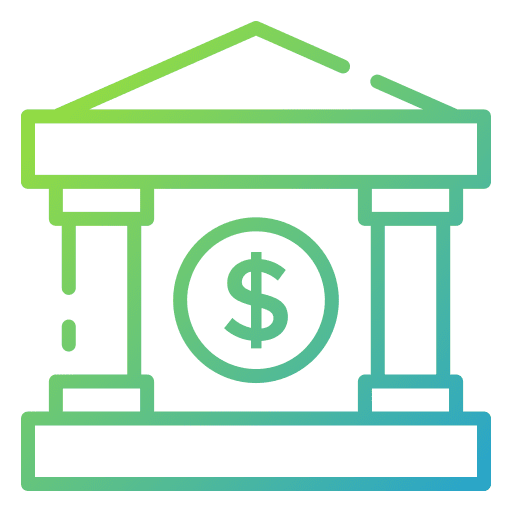 Bank finance building business icon Bank finance building business icon