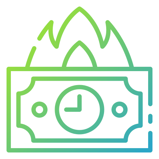 Overdue business and finance money warning icon Overdue business and finance money warning icon