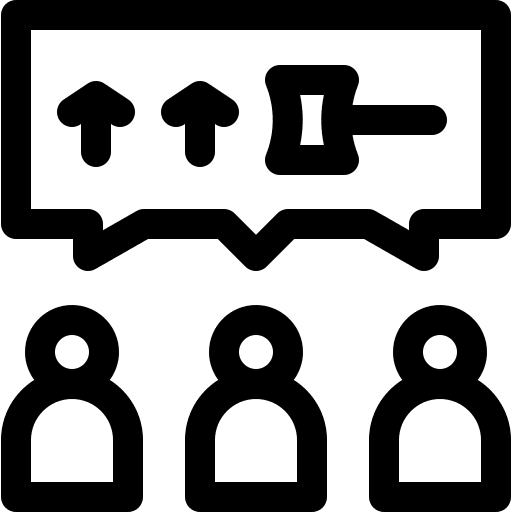 Auction communications bid hammer icon
