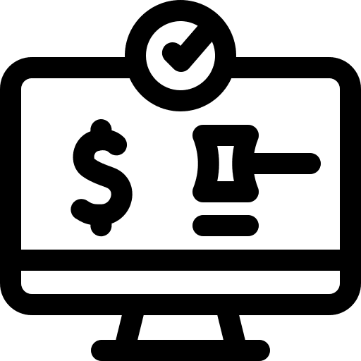 Auction computer monitor bid icon