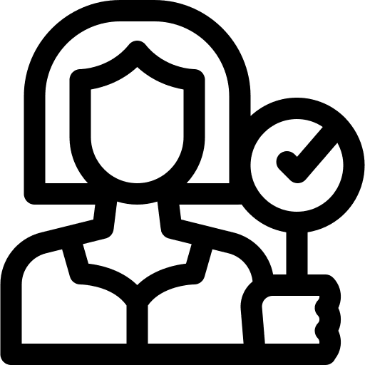 Woman auction user bid icon