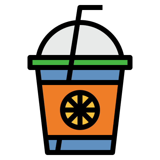 Lemonade glass straw beverage icon
