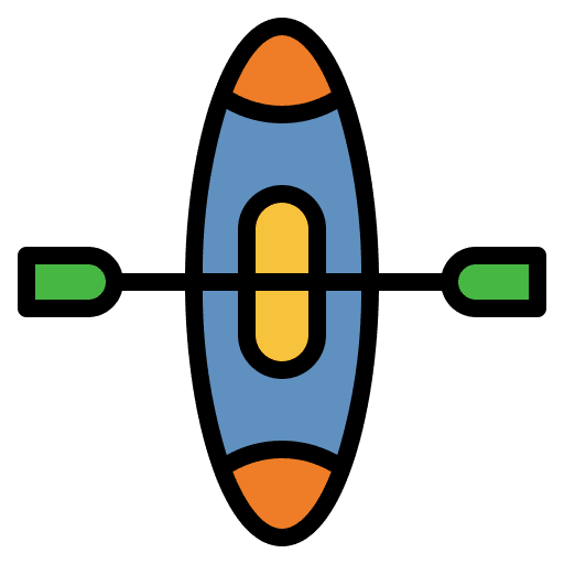Canoe holiday rafting activity icon Canoe holiday rafting activity icon