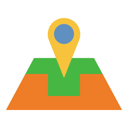 Location mark arrival maps and location tracking icon
