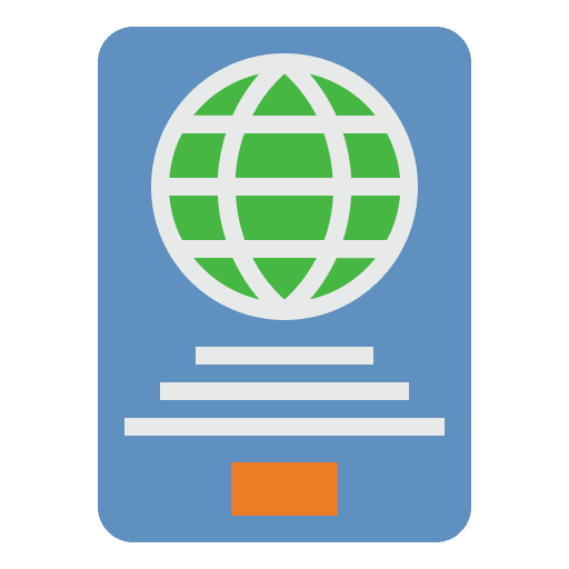 Passport visa document identity icon Passport visa document identity icon
