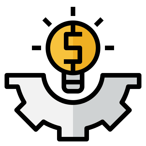 Innovation finance and business innovative power icon Innovation finance and business innovative power icon