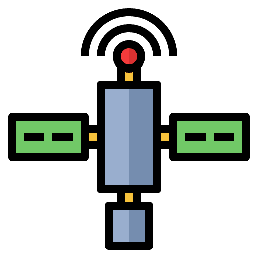 Satellite communications satellite signal icon Satellite communications satellite signal icon