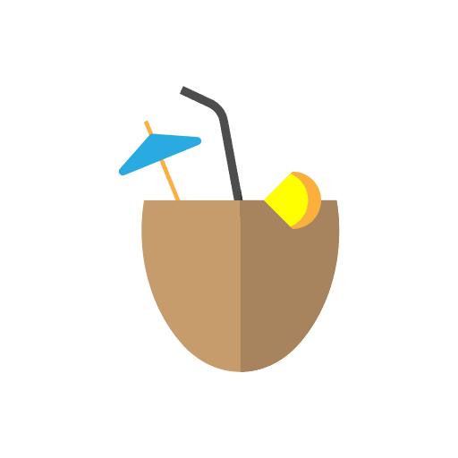 Coconut coconut drink summer straw icon Coconut coconut drink summer straw icon