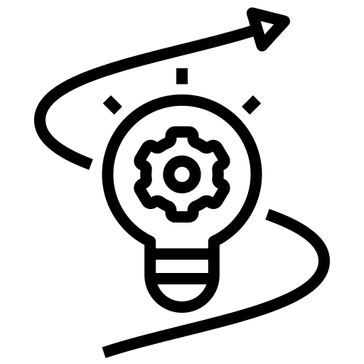 Innovation light bulb idea progress icon