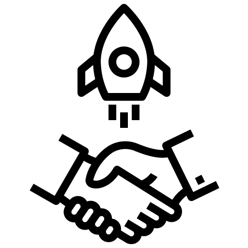 Partner miscellaneous cooperation rocket icon