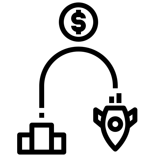 Fail startup business and finance rocket icon Fail startup business and finance rocket icon