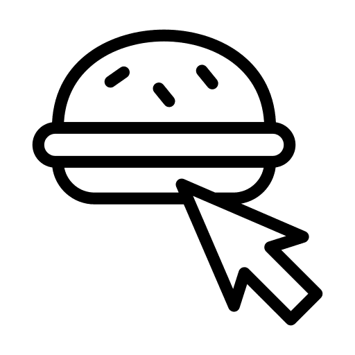 Online food and restaurant click hamburger icon
