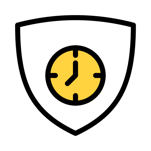 Protection shield protection clock icon Protection shield protection clock icon