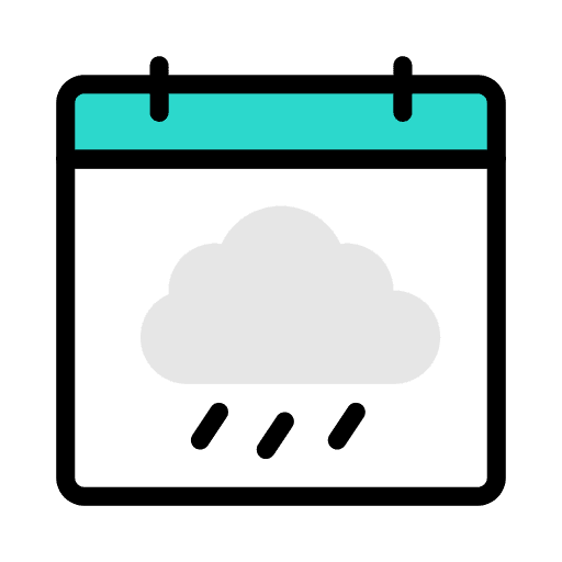 Rainy day rain calendar time and date icon Rainy day rain calendar time and date icon
