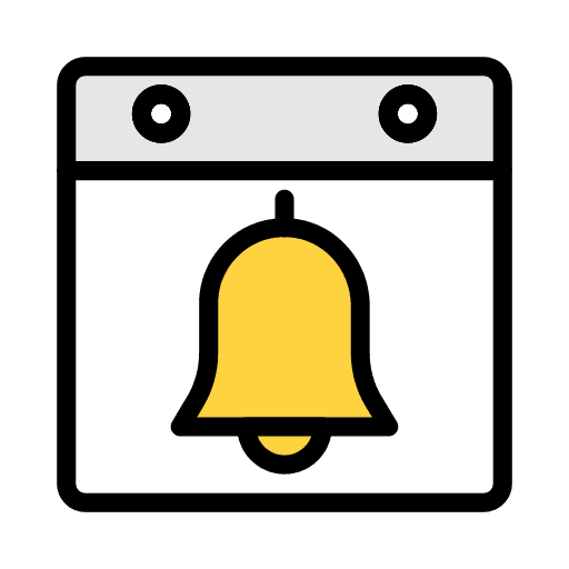 Reminder time and date administration notification icon Reminder time and date administration notification icon