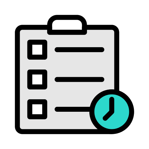 Schedule clock checklist time and date icon Schedule clock checklist time and date icon