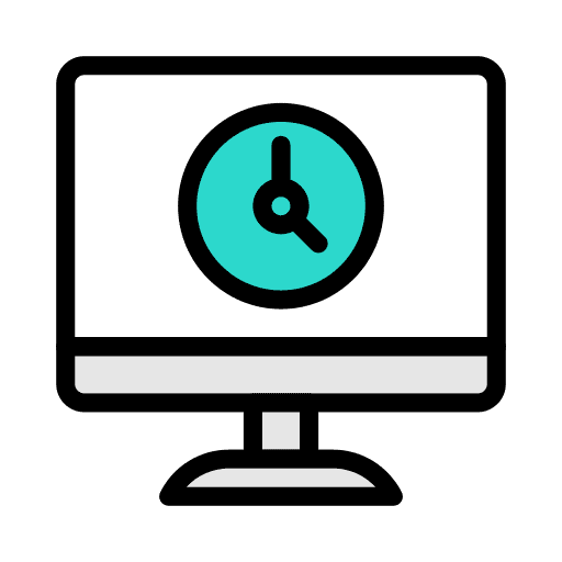 Screen technology clock work icon Screen technology clock work icon