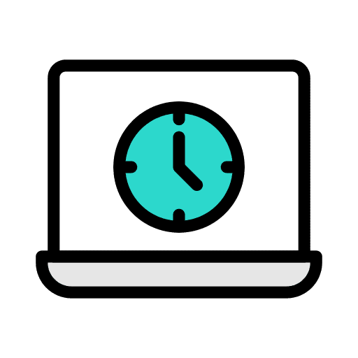Timer laptop worker work time icon Timer laptop worker work time icon