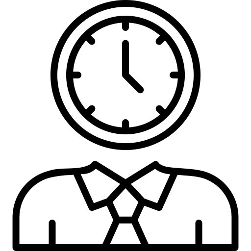 Workaholic people clock user icon Workaholic people clock user icon