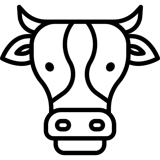 Cow milk farm animals icon