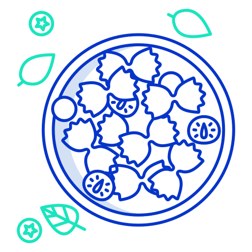 Pasta farfalle gastronomy nutrition icon