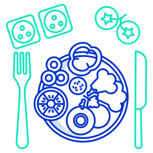 Salad fork knife vegetable icon
