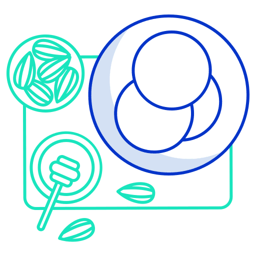 Pancake almond honey pancake icon