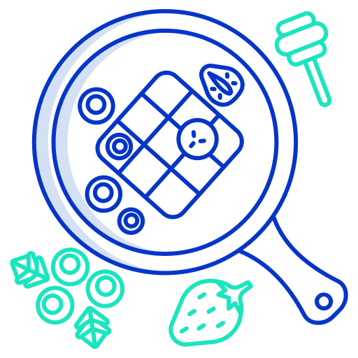 Waffle honey fruit banana icon