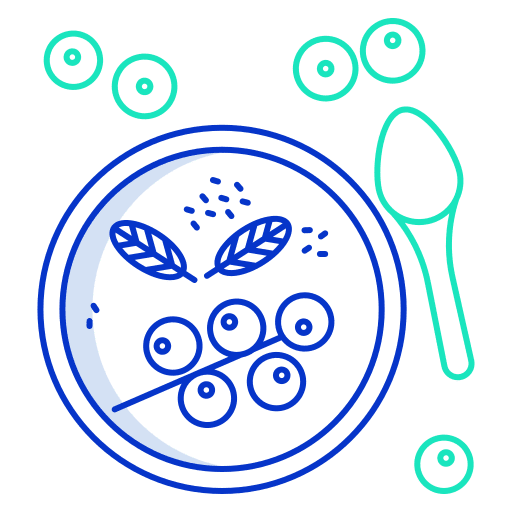 Yogurt food and restaurant spoon cranberry icon