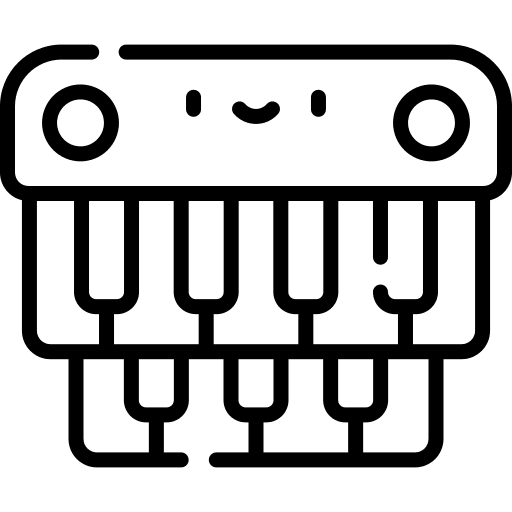 Synthesizer keyboard electronics music instrument icon Synthesizer keyboard electronics music instrument icon