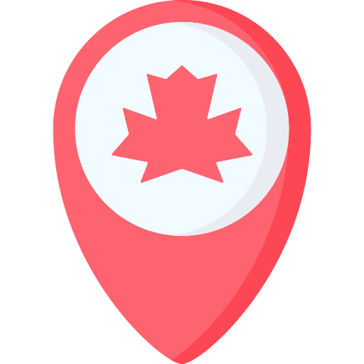 Location placeholder maple leaf map location icon