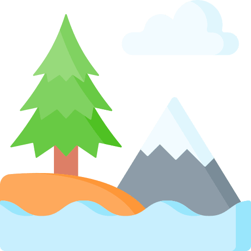 Nature mountain sea river icon