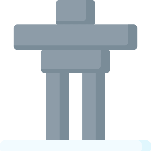 Inukshuk architecture and city stone building icon Inukshuk architecture and city stone building icon