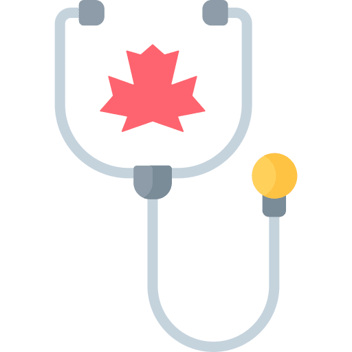Medical support maple leaf phonendoscope cultures icon Medical support maple leaf phonendoscope cultures icon