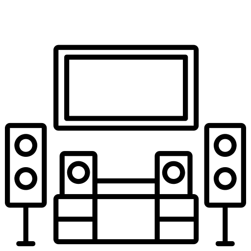 Home theater music and multimedia electronics entertainment icon