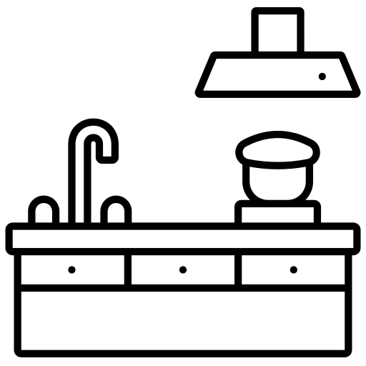 Kitchen sink furniture and household cabinets icon