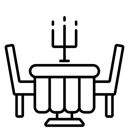 Dinner furniture and household restaurant dinner table icon