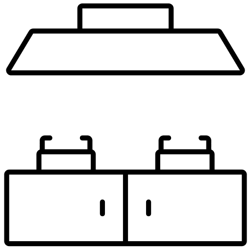 Kitchen furniture and household restaurant cabinets icon