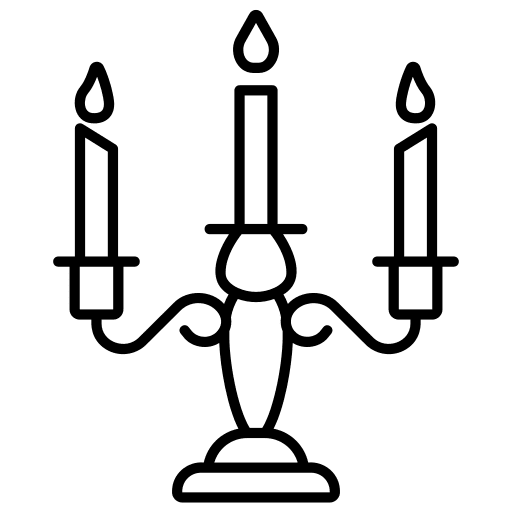 Candelabra light furniture and household candles icon