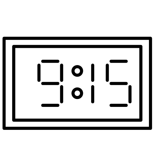 Clock furniture and household hour clock icon