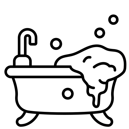 Bathtub clean hygienic cleaning icon