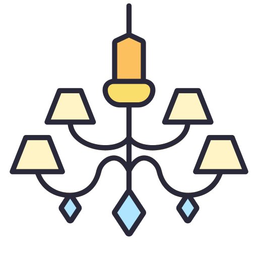 Chandelier furniture and household decoration illumination icon Chandelier furniture and household decoration illumination icon