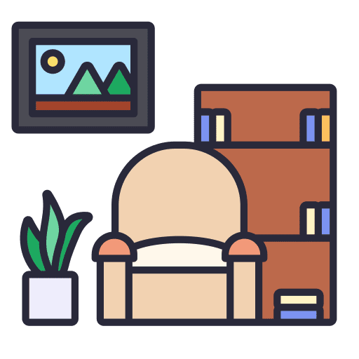 Living room furniture and household sofa home decor icon Living room furniture and household sofa home decor icon