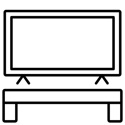 Tv furniture and household cabinet monitor icon