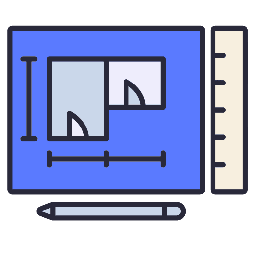 Blueprint draft designing architecture icon